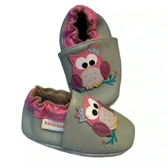 Kimi Kai soft leather lambskin Grey and Pink Owl - Picture 2 of 3